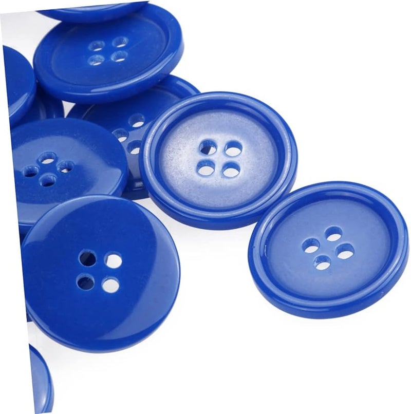 Blue Resin Sewing Buttons 50pcs For Crafts Scrapbooking Knitting DIY Projects Durable Hard Material - Image 2